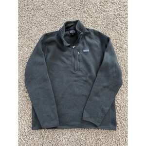 Patagonia Better Sweater Mens Large Black 1/4 Zip Pullover Polyester Knit